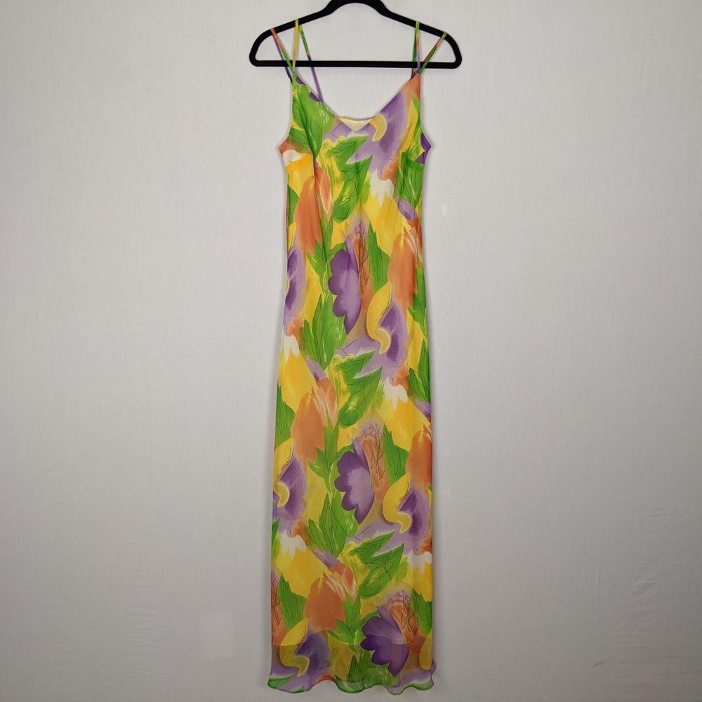 Nina Austin summer colorful maxi dress M - Picture 10 of 10